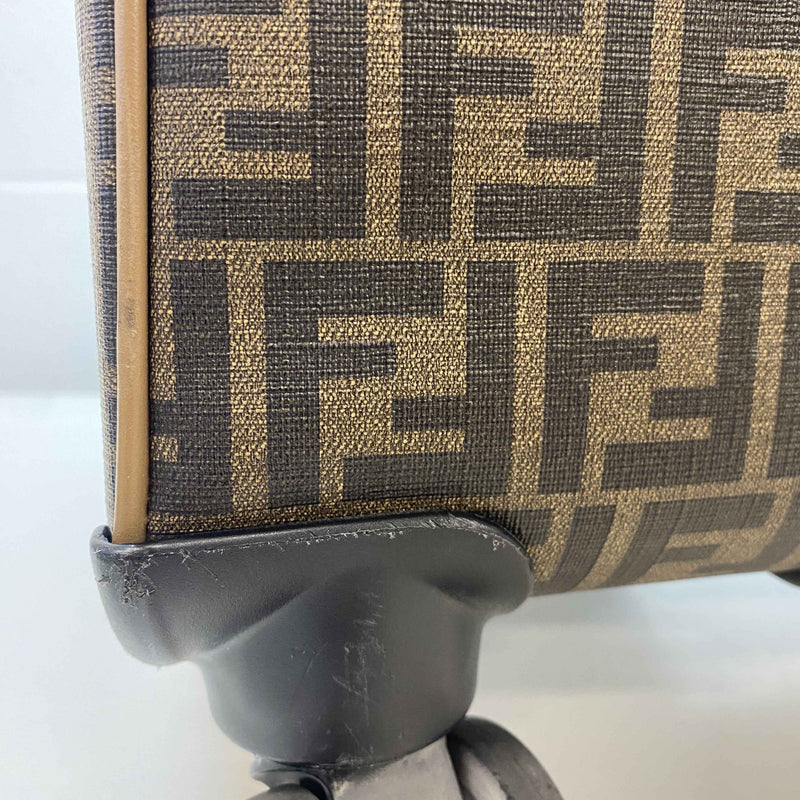 Men's FF-motif Cabin Trolley Suitcase Brown