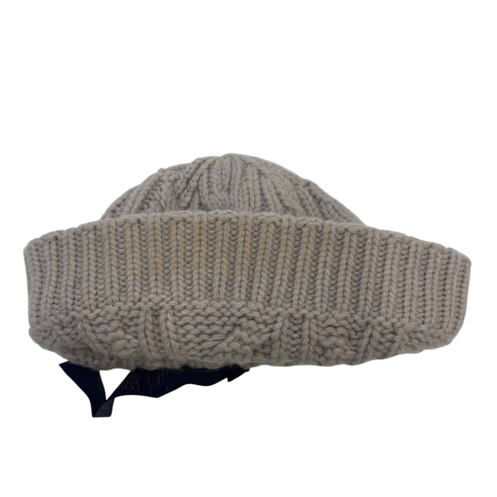 Men's LV Mini Cable Beanie Hat Grey Size S - Photo 10