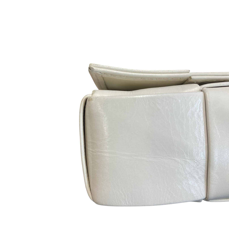 Women's Intrecciato Woven Cassette Bag White