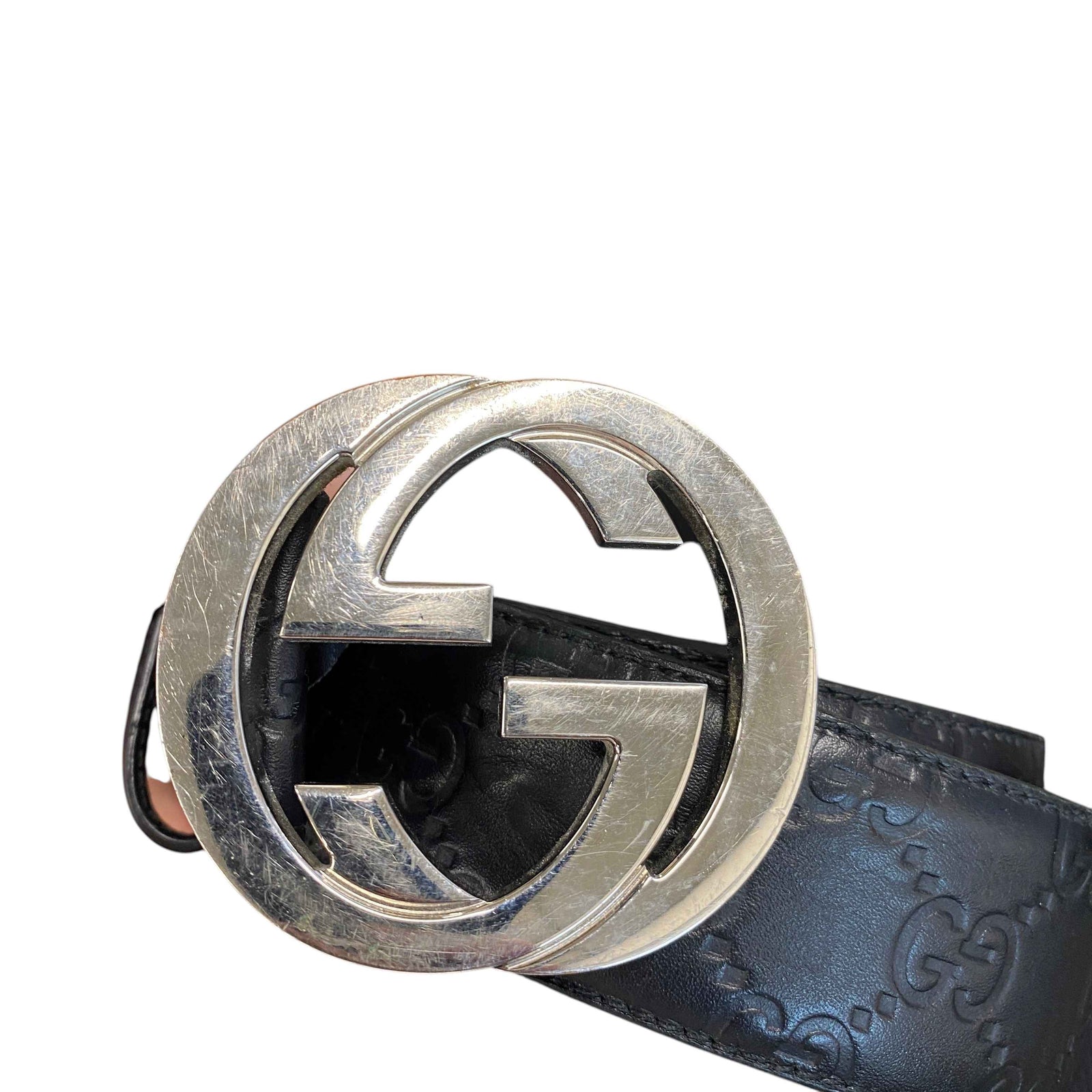 Men's Interlocking G Belt Black Size 36" - Photo 9