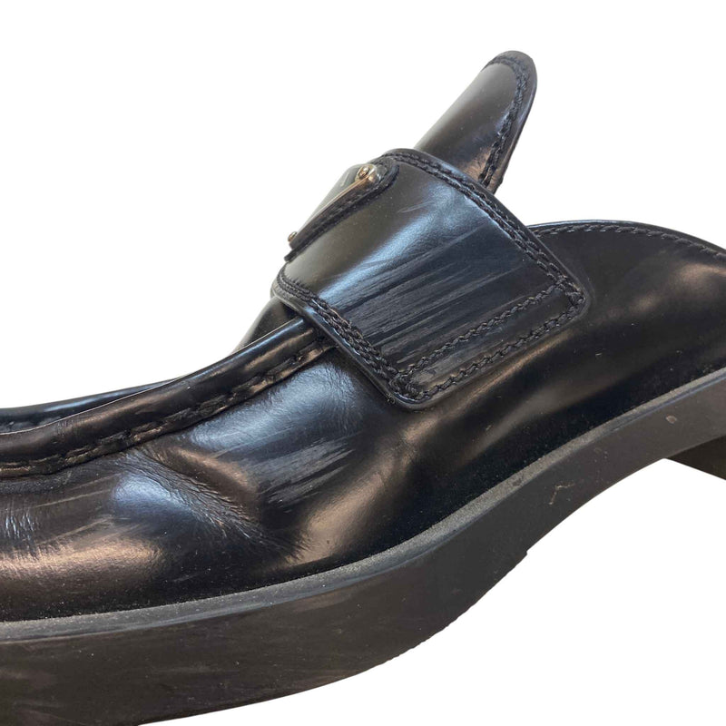 Women's Triangle Logo Loafer Mules Black Size UK 4.5 / EU 37.5