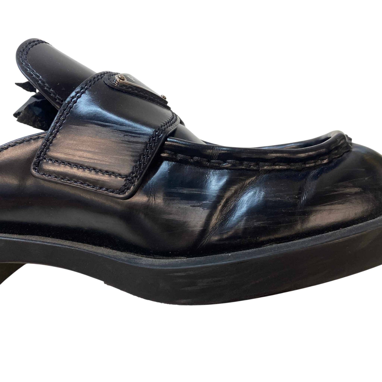 Women's Triangle Logo Loafer Mules Black Size UK 4.5 / EU 37.5 - Photo 13