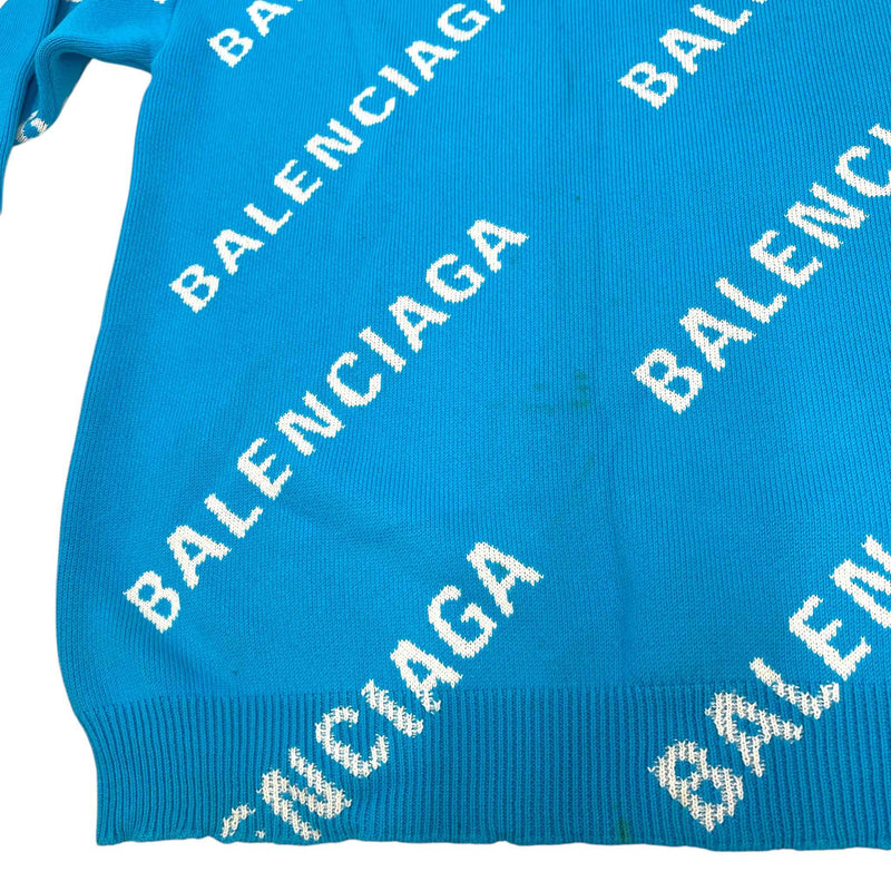 Men's All Over Logo Jumper Blue Size S