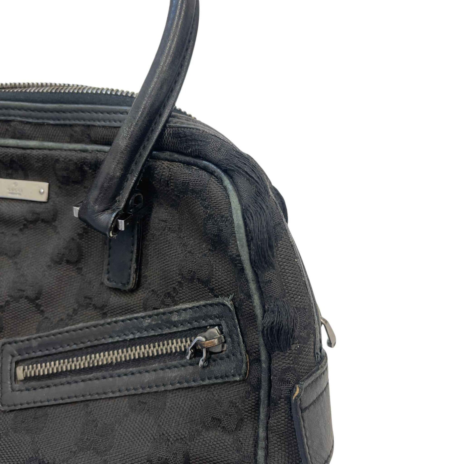Women's GG Canvas Tote Handbag Black - Photo 13
