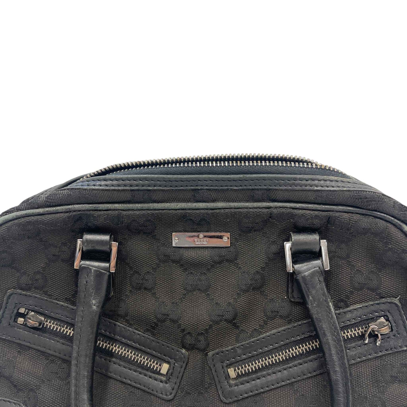 Women's GG Canvas Tote Handbag Black - Photo 15