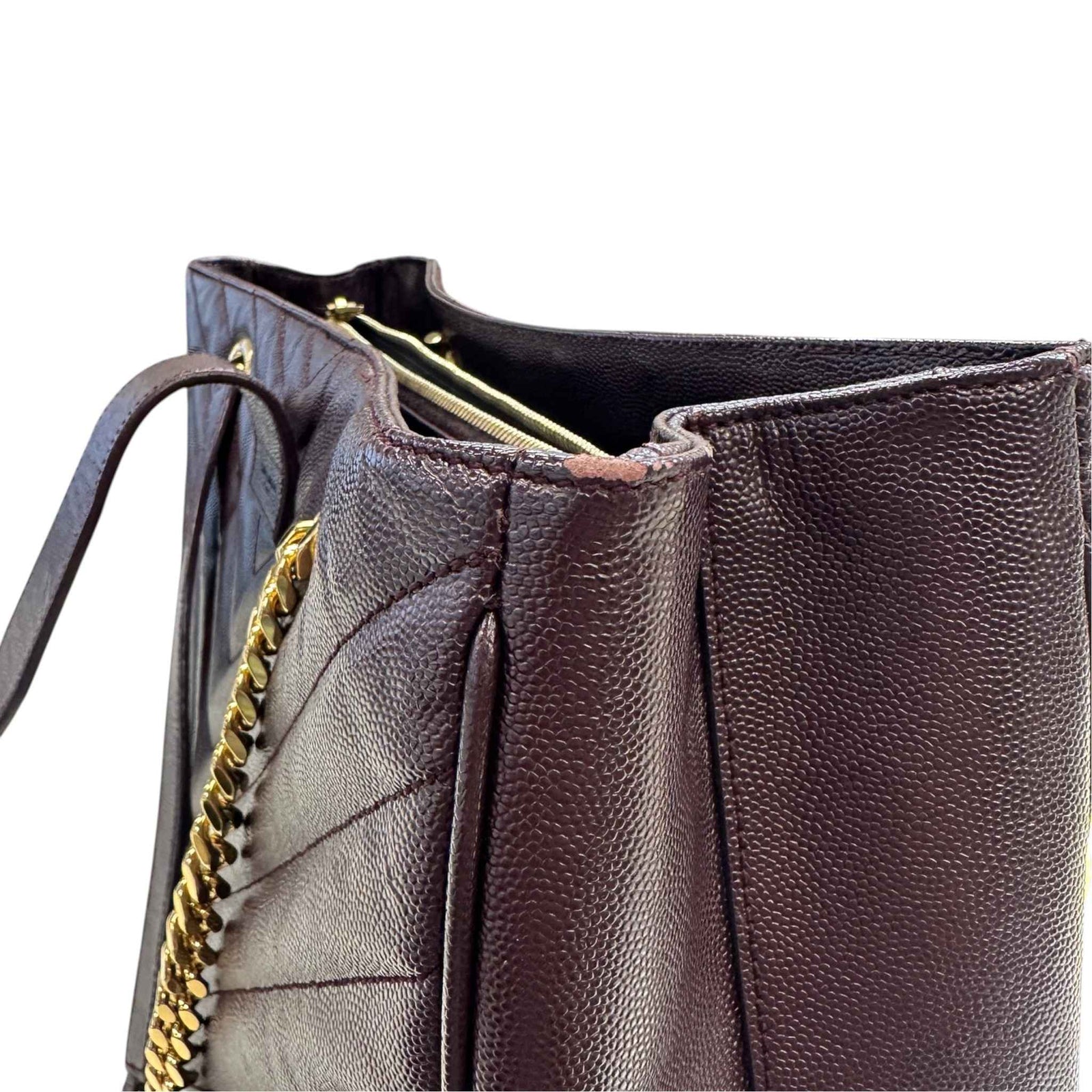 Women's Matelasse Cassandre Shopper Tote Handbag Burgundy - Photo 16