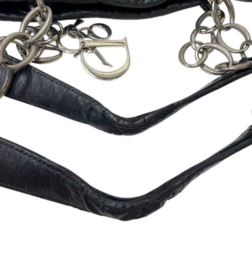 Women's Lady Dior Cannage Shopping Tote Bag Black - Photo 13