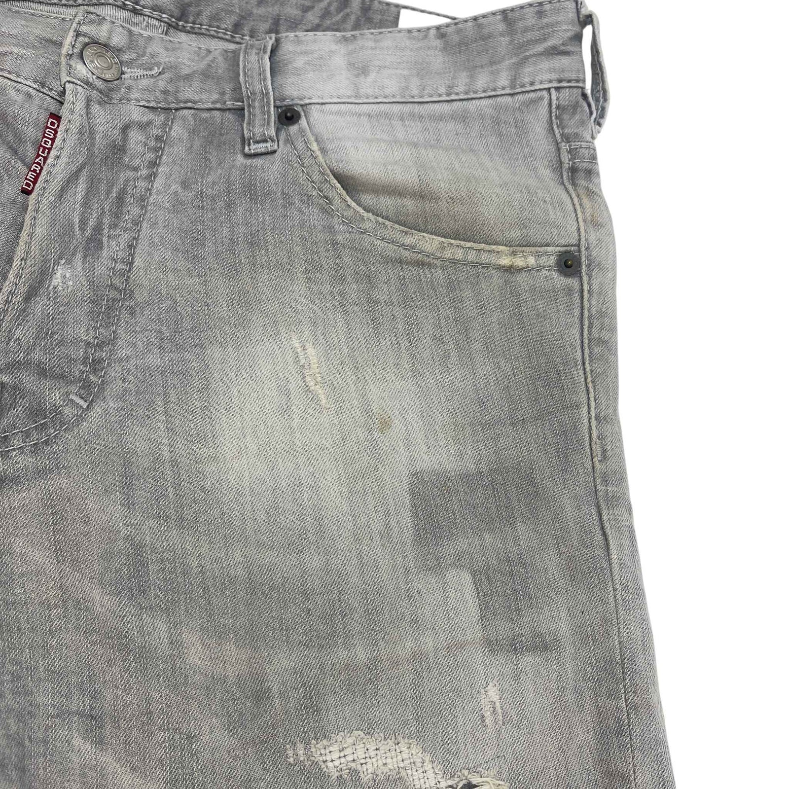 Men's Distressed Washed Jeans Grey Size M / W32 - Photo 8