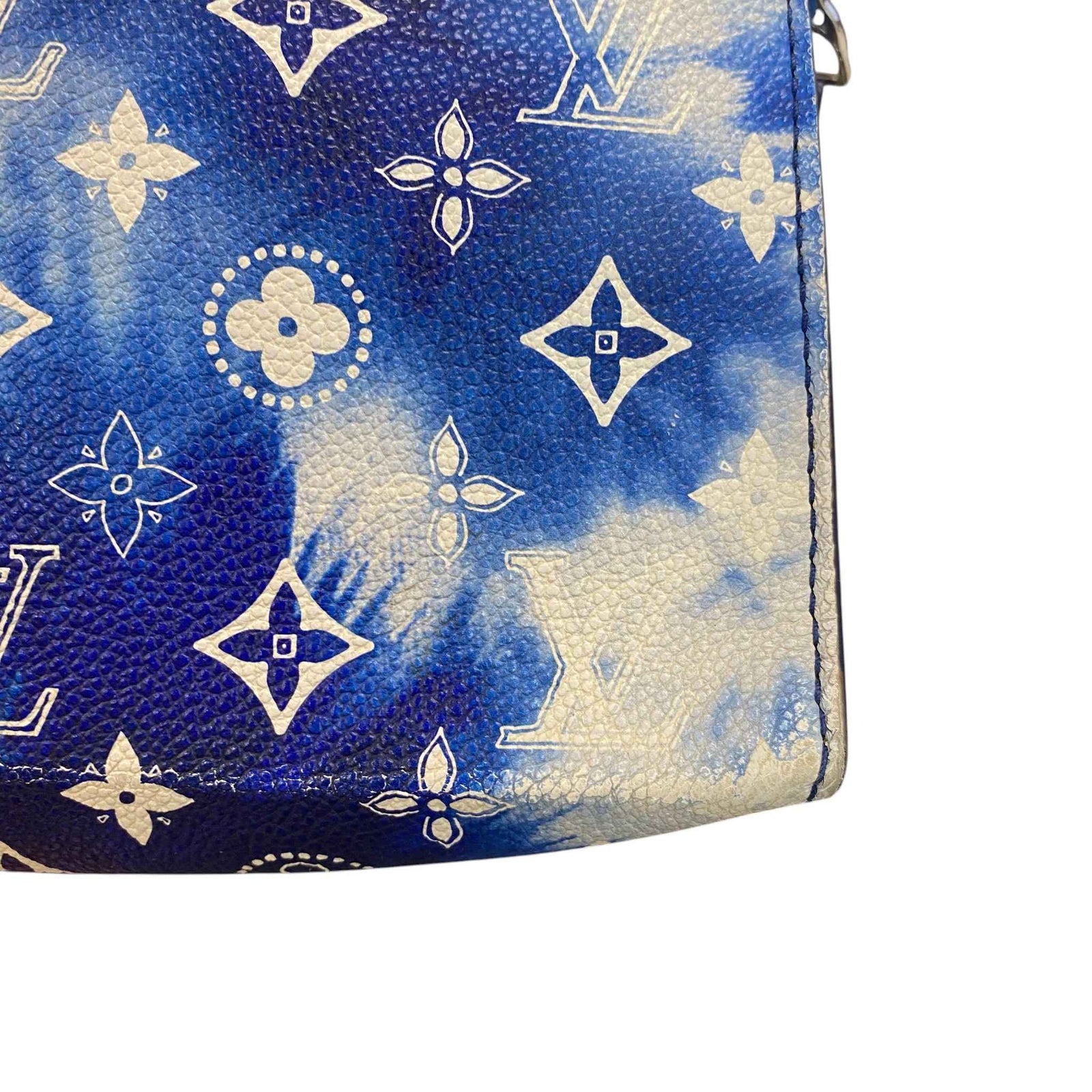 Men's Monogram Bandana Gaston Wearable Wallet Messenger Bag Blue - Photo 14