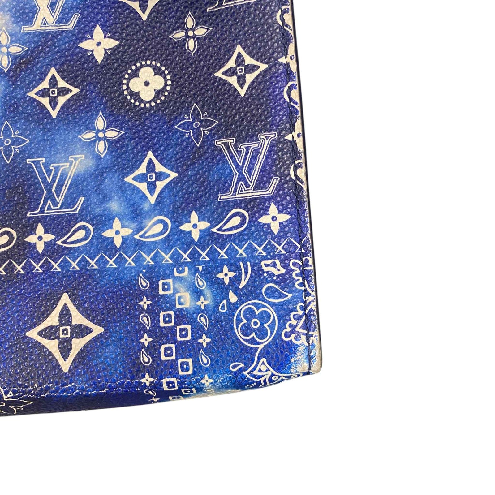 Men's Monogram Bandana Gaston Wearable Wallet Messenger Bag Blue - Photo 17