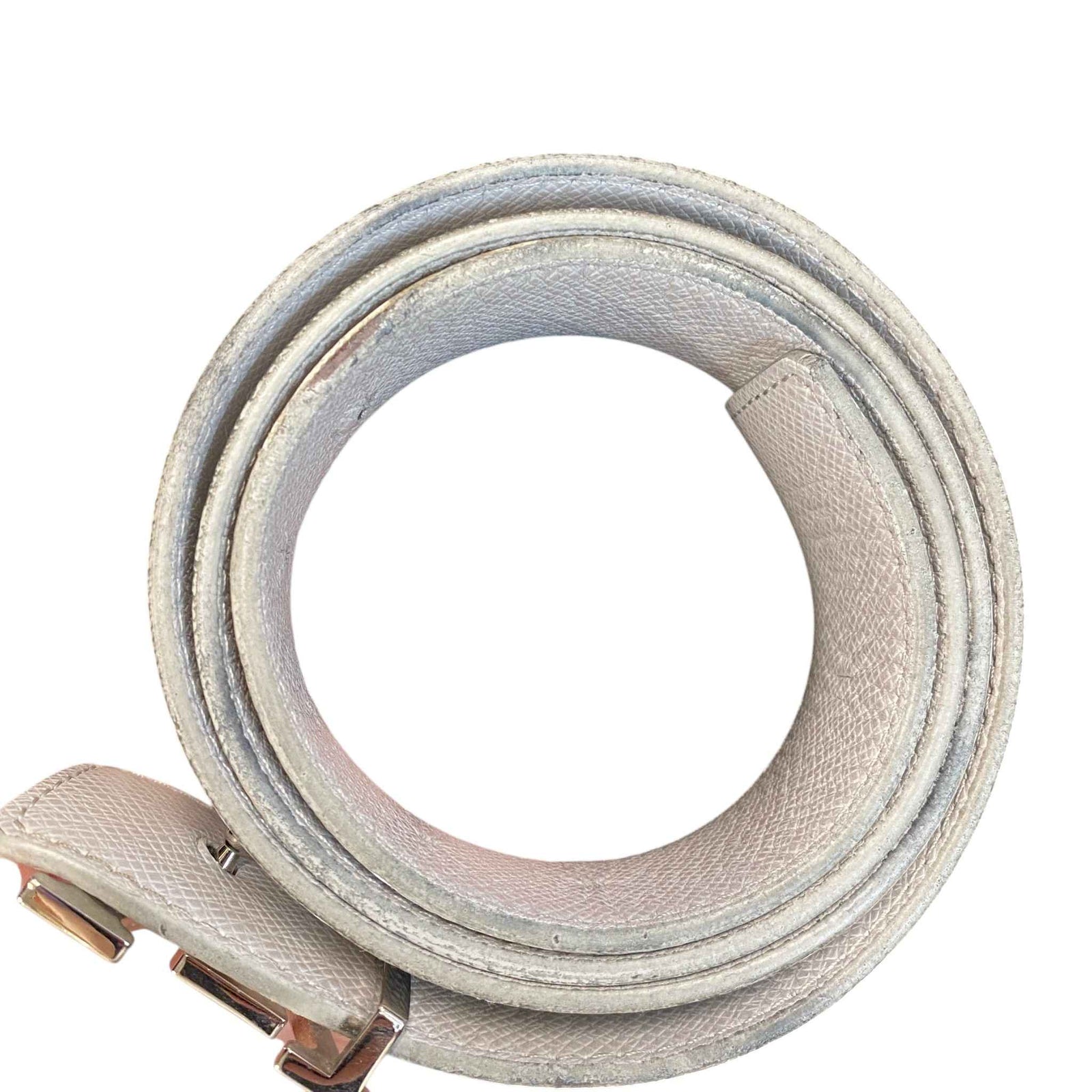 Men's Reversible LV Initials Belt Grey Size 34" - Photo 10