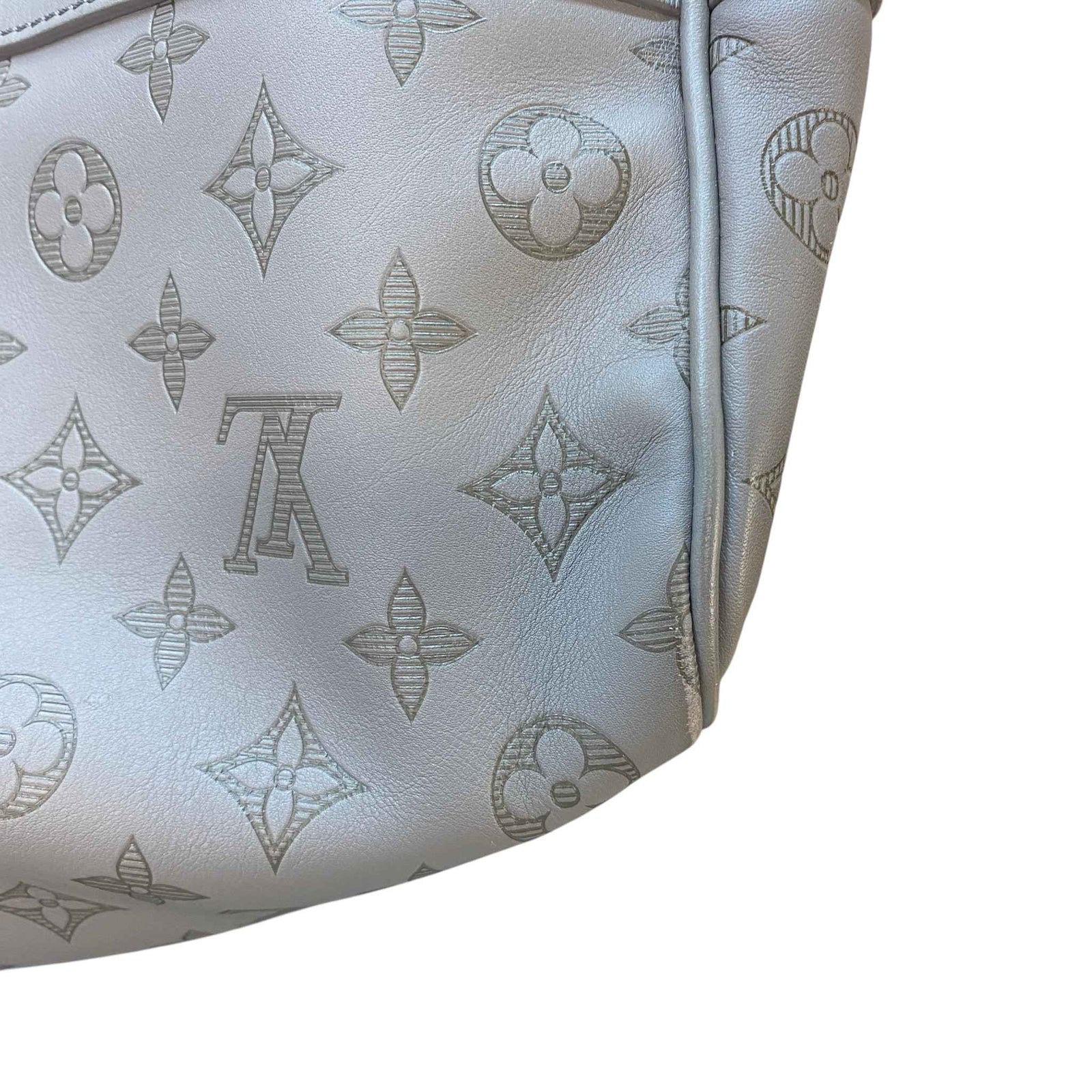 Men's Monogram Shadow Keepall Bandoulière 50 Anthracite Grey Travel Bag Grey - Photo 15