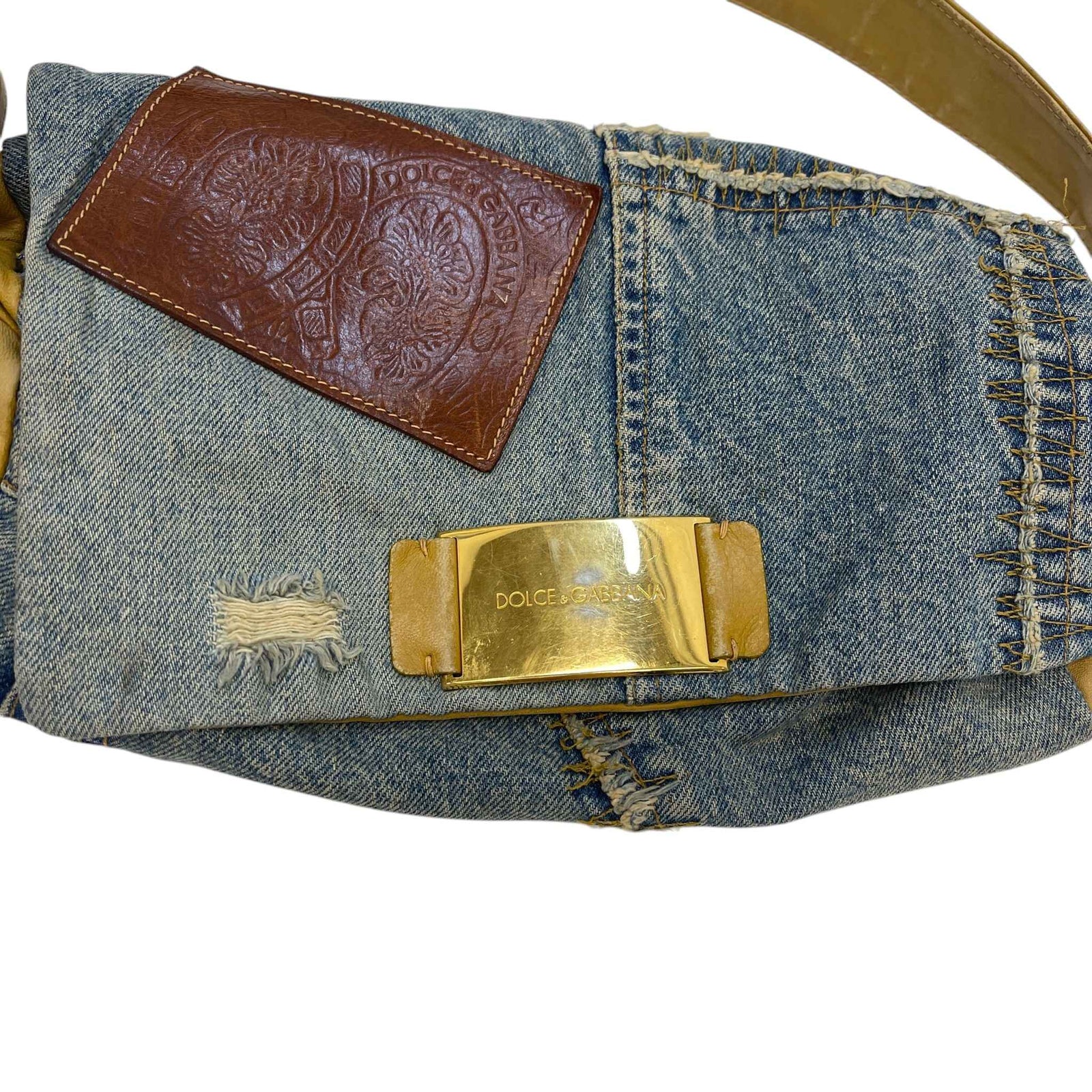 Women's Denim Shoulder Handbag Blue - Photo 15