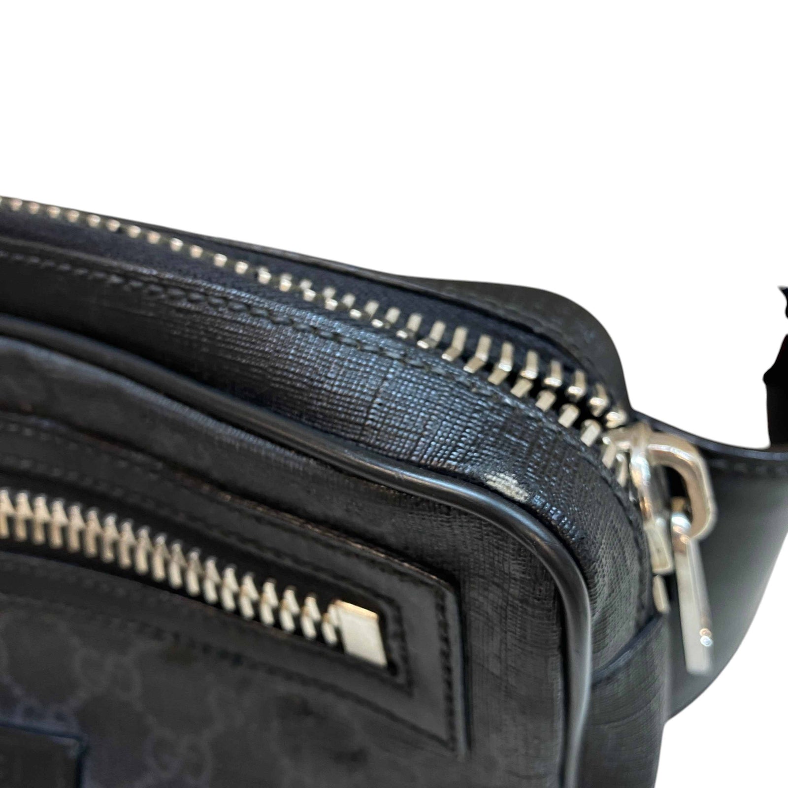 Men's GG Supreme Web Zip Belt Bag Black - Photo 15
