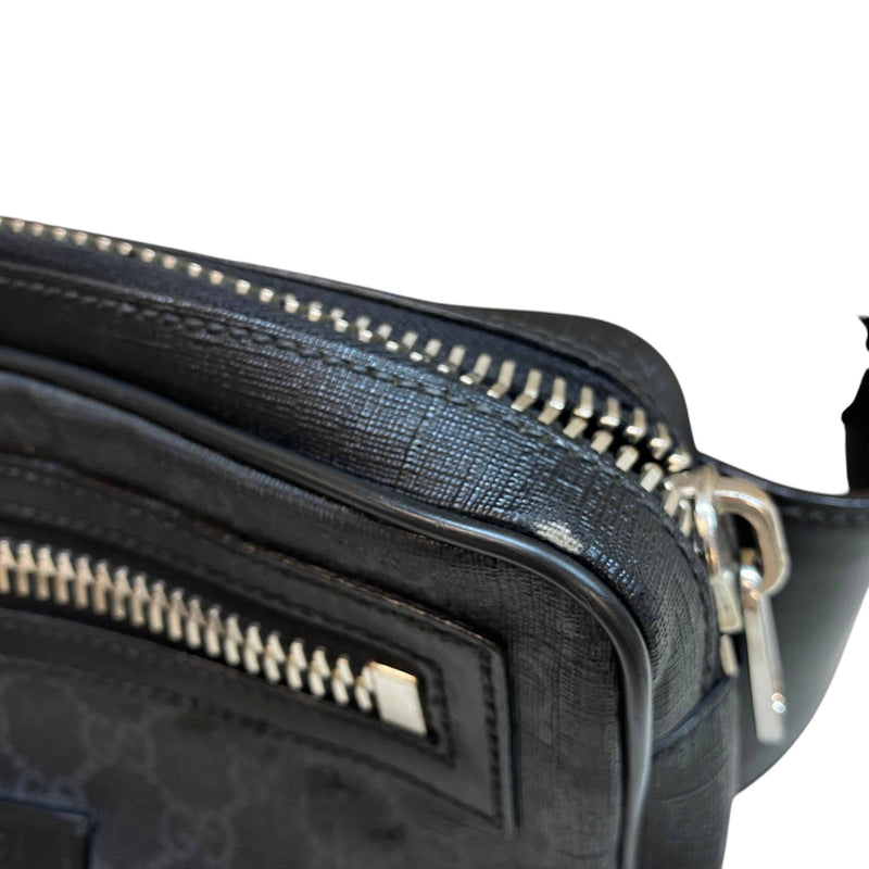 Men's GG Supreme Web Zip Belt Bag Black