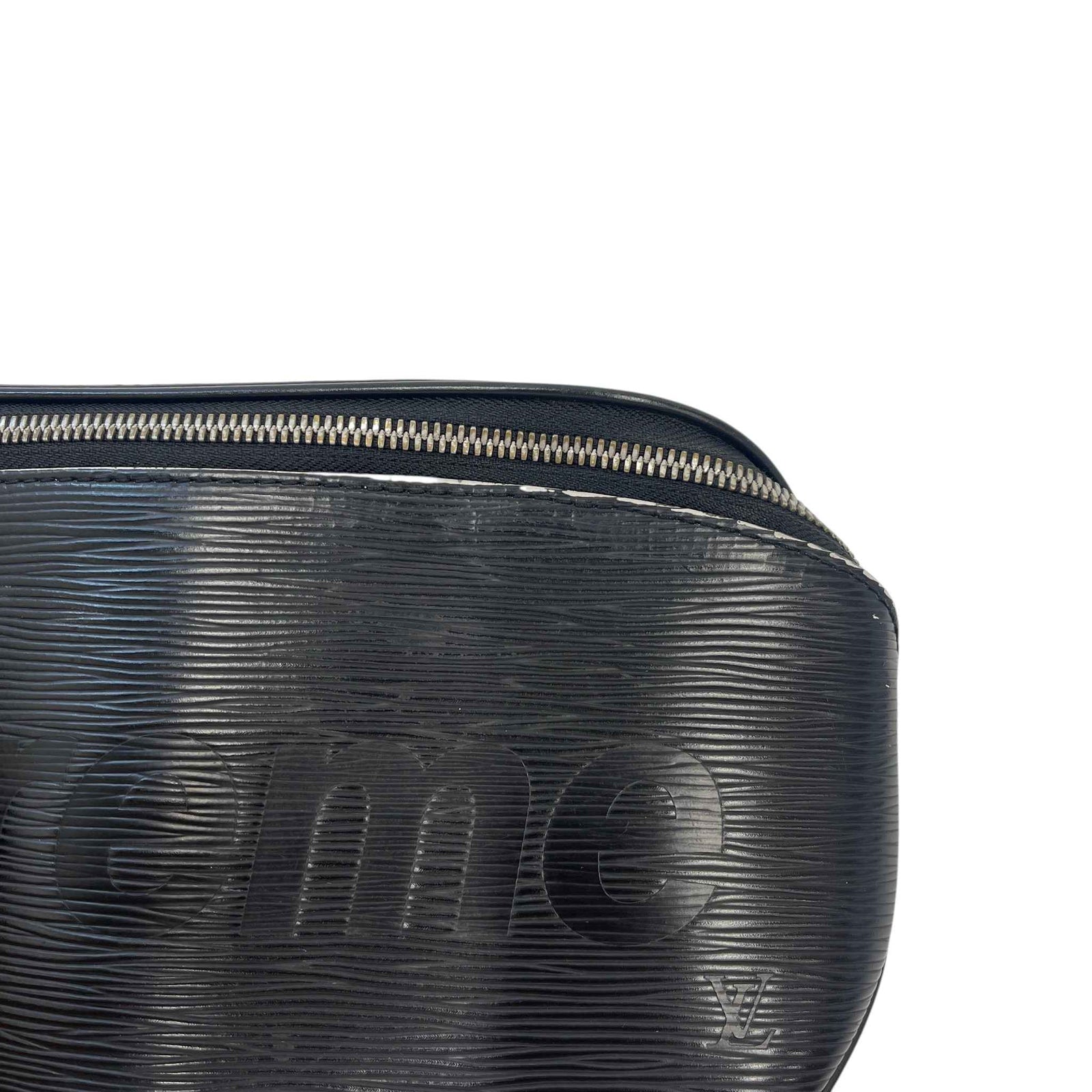 Men's X Supreme Logo Epi Leather Messenger Bag Black - Photo 12