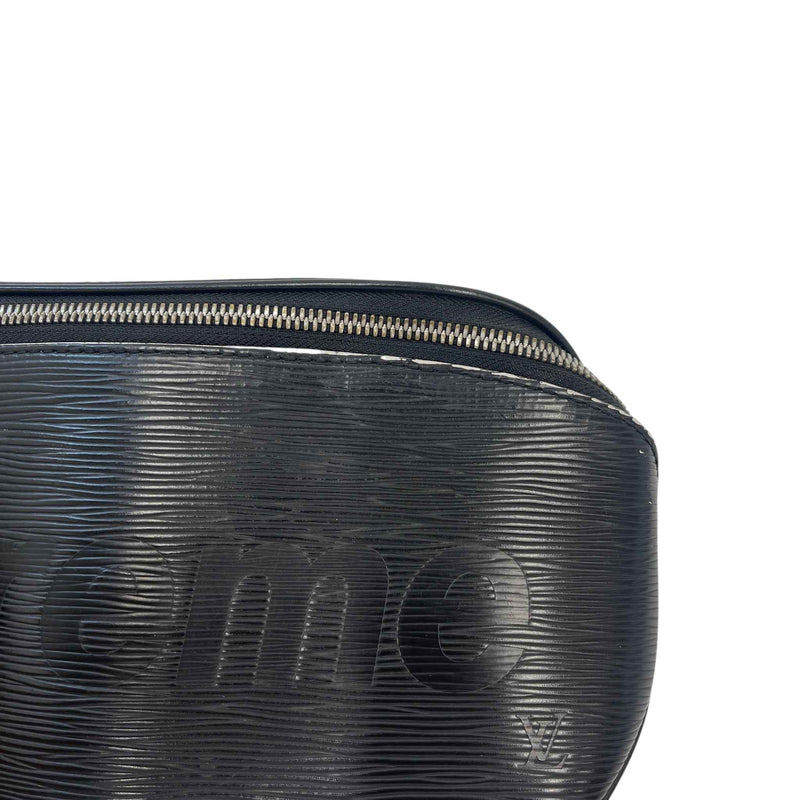 Men's X Supreme Logo Epi Leather Messenger Bag Black