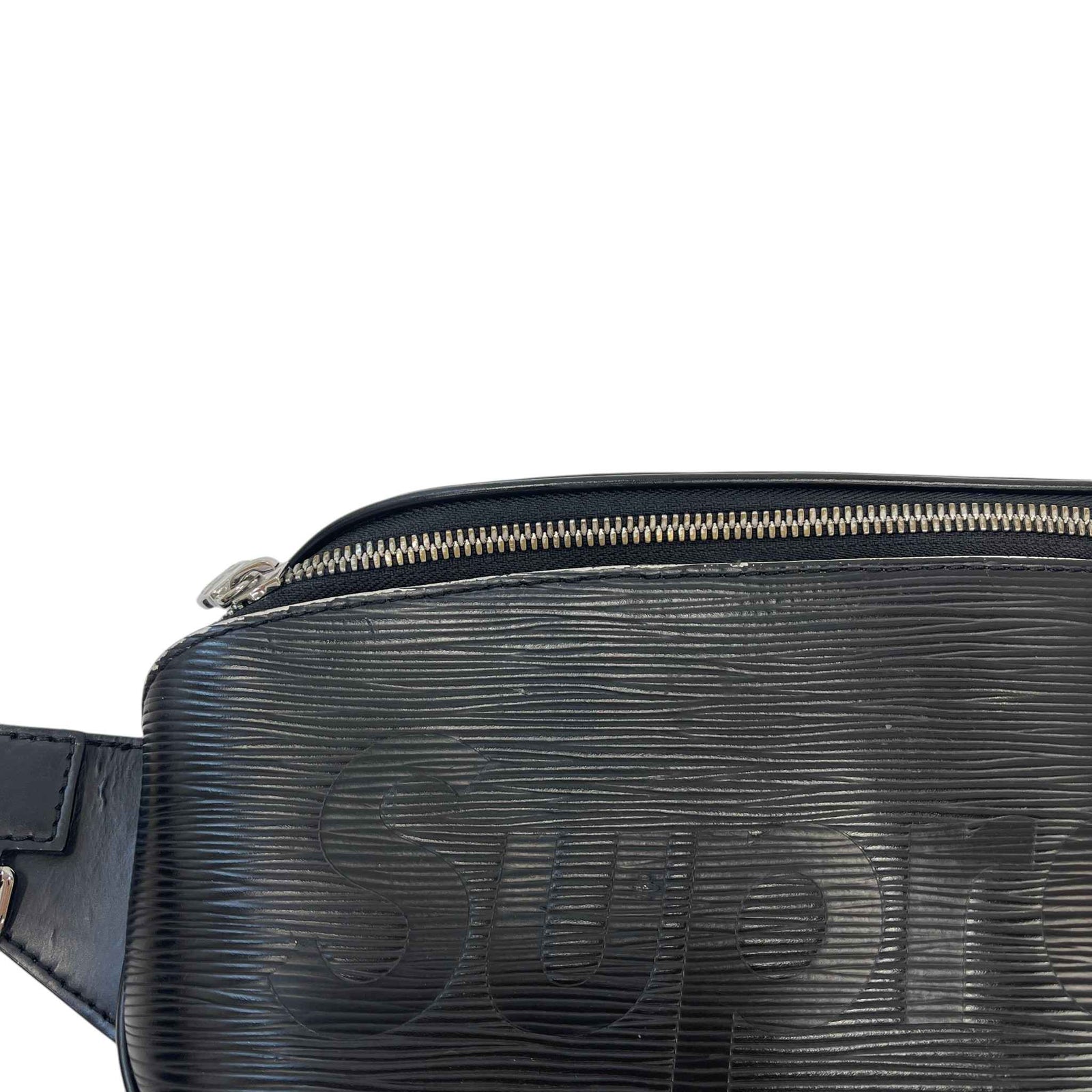 Men's X Supreme Logo Epi Leather Messenger Bag Black - Photo 13