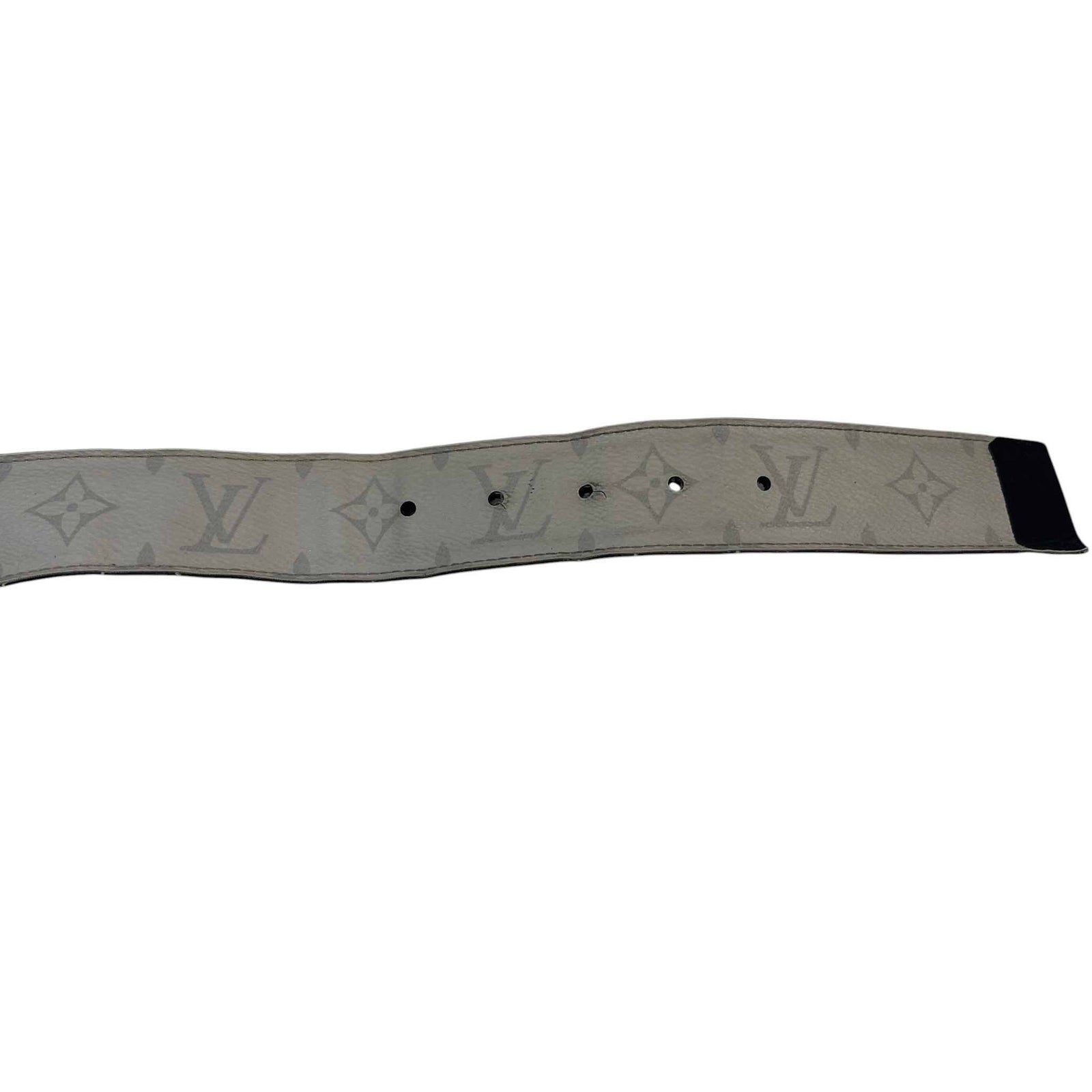 Men's Reversible LV Circle Monogram Eclipse Belt Black Size 34" - Photo 9