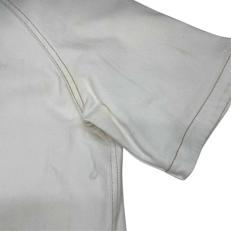 Men's Button Up OverShirt White Size XL