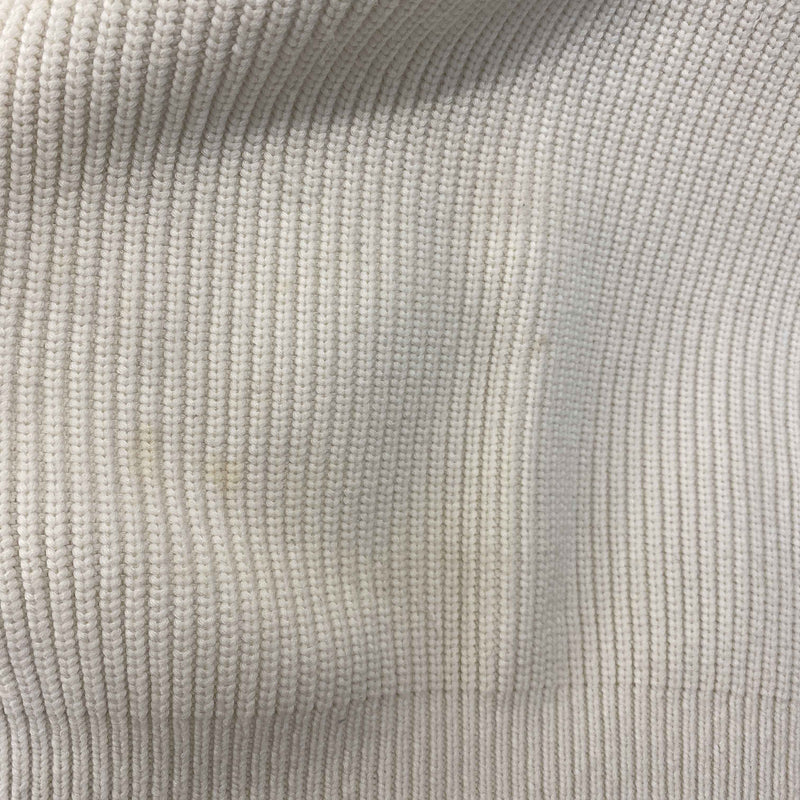 Men's Signature Logo V Neck Knit Sweatshirt Cream Size XL