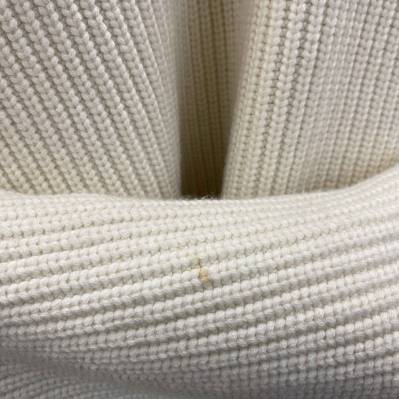 Men's Signature Logo V Neck Knit Sweatshirt Cream Size XL