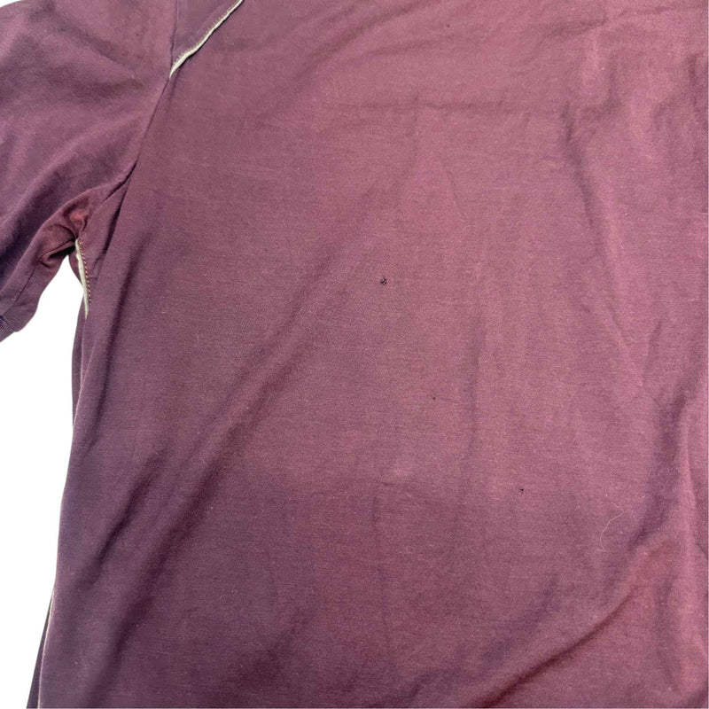 Men's Linear Rosa Polo Shirt Burgundy Size L