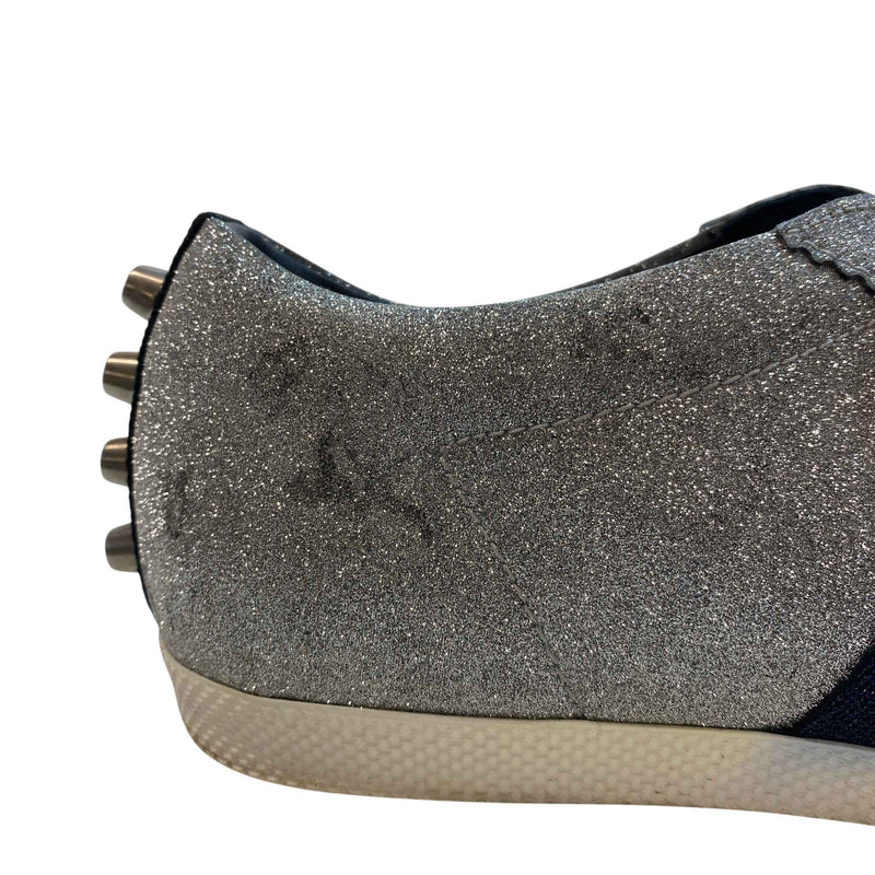 Women's Glitter Web Low Trainers Silver Size UK 3.5 / EU 36.5