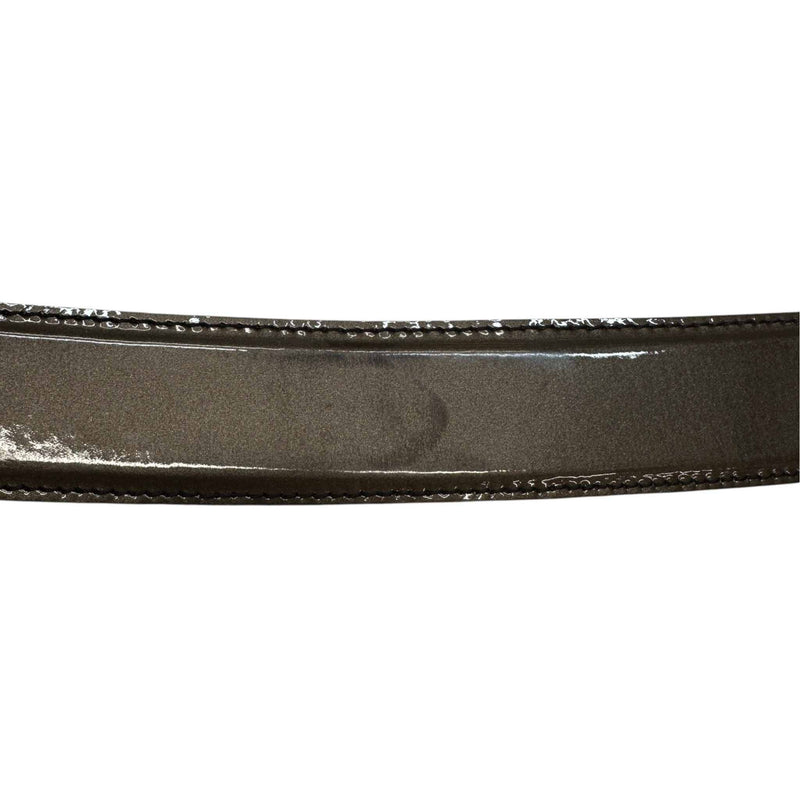 Men's Plaque Logo Belt Black Size 24"