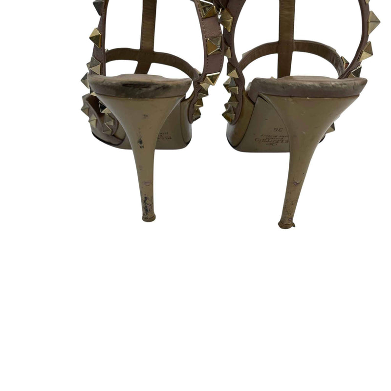 Women's Rockstud Caged Heels Nude Size UK 3 / EU 36