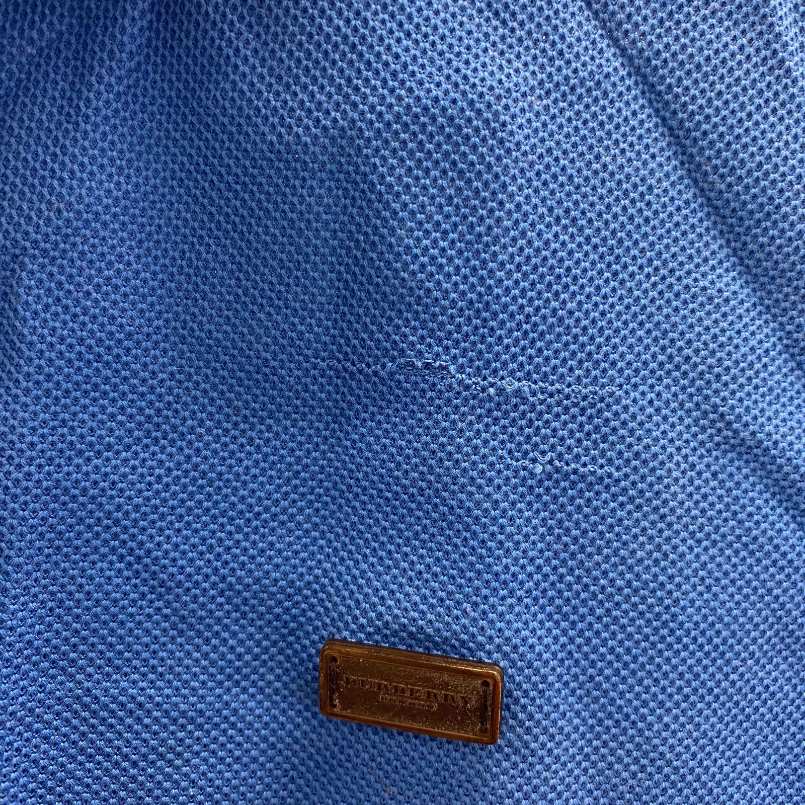 Men's Plaque Logo Polo Shirt Blue Size L - Photo 9