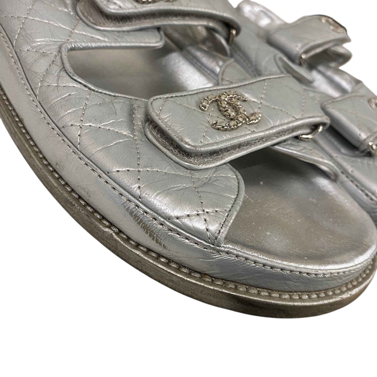 Women's Metallic CC Dad Sandals Silver Size UK 8 / EU 41 - Photo 13