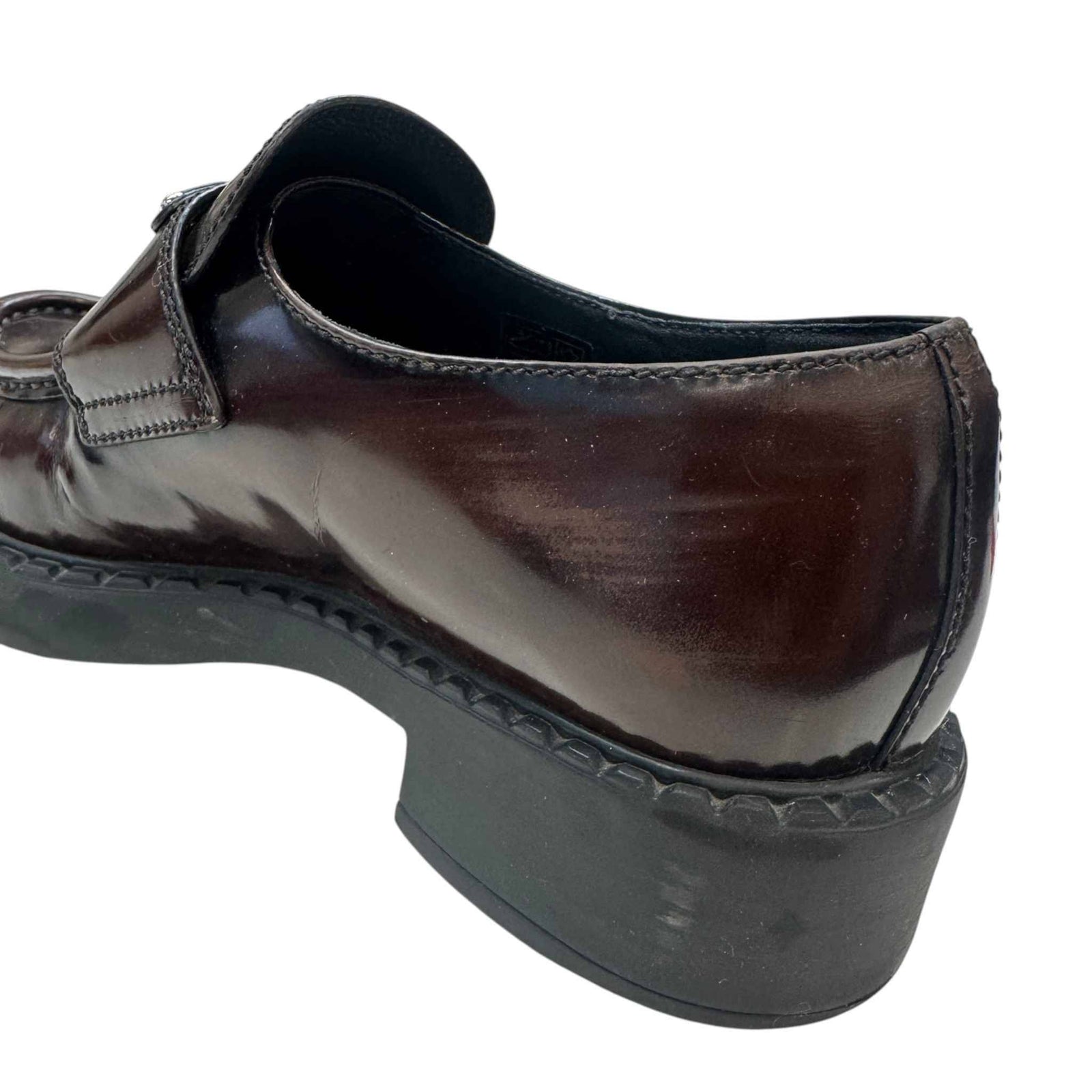 Women's Aged Leather Loafers Brown Size UK 2 / EU 35 - Photo 14
