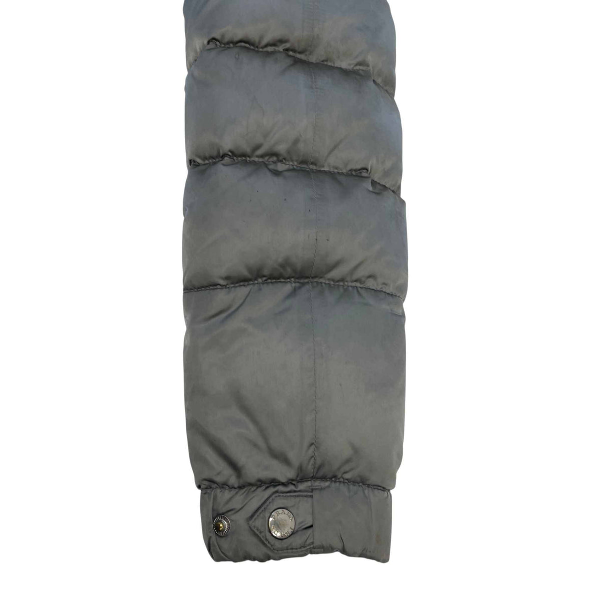 Women's Plaque Logo Fox Fur Down Jacket Grey Size S / UK 8 - Photo 9