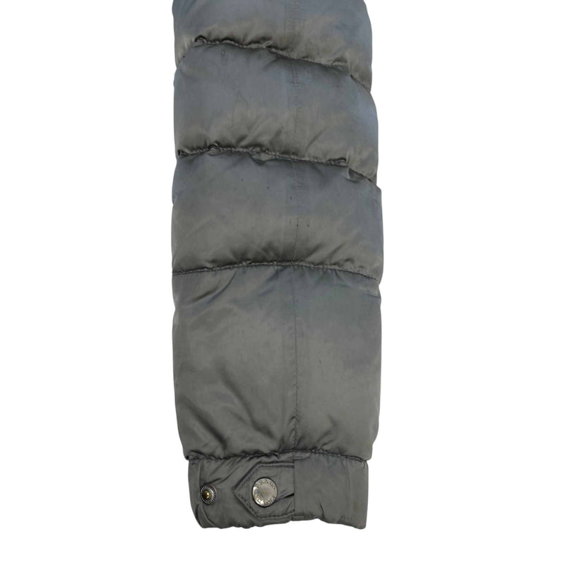 Women's Plaque Logo Fox Fur Down Jacket Grey Size S / UK 8