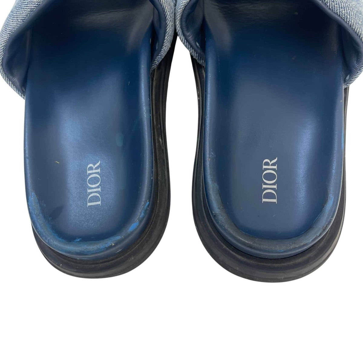 Men's Embroidered Logo Slides Blue Size UK 8 / EU 42 - Photo 10