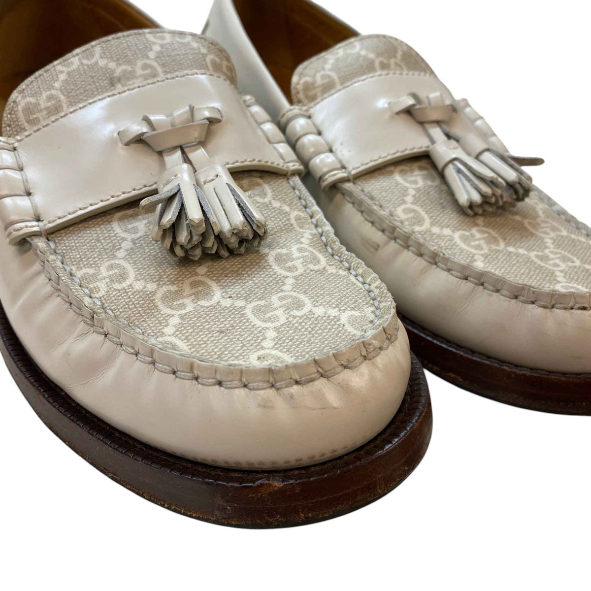 Women's GG Supreme Tassel Loafers Beige Size UK 4.5 / EU 37.5 - Photo 11
