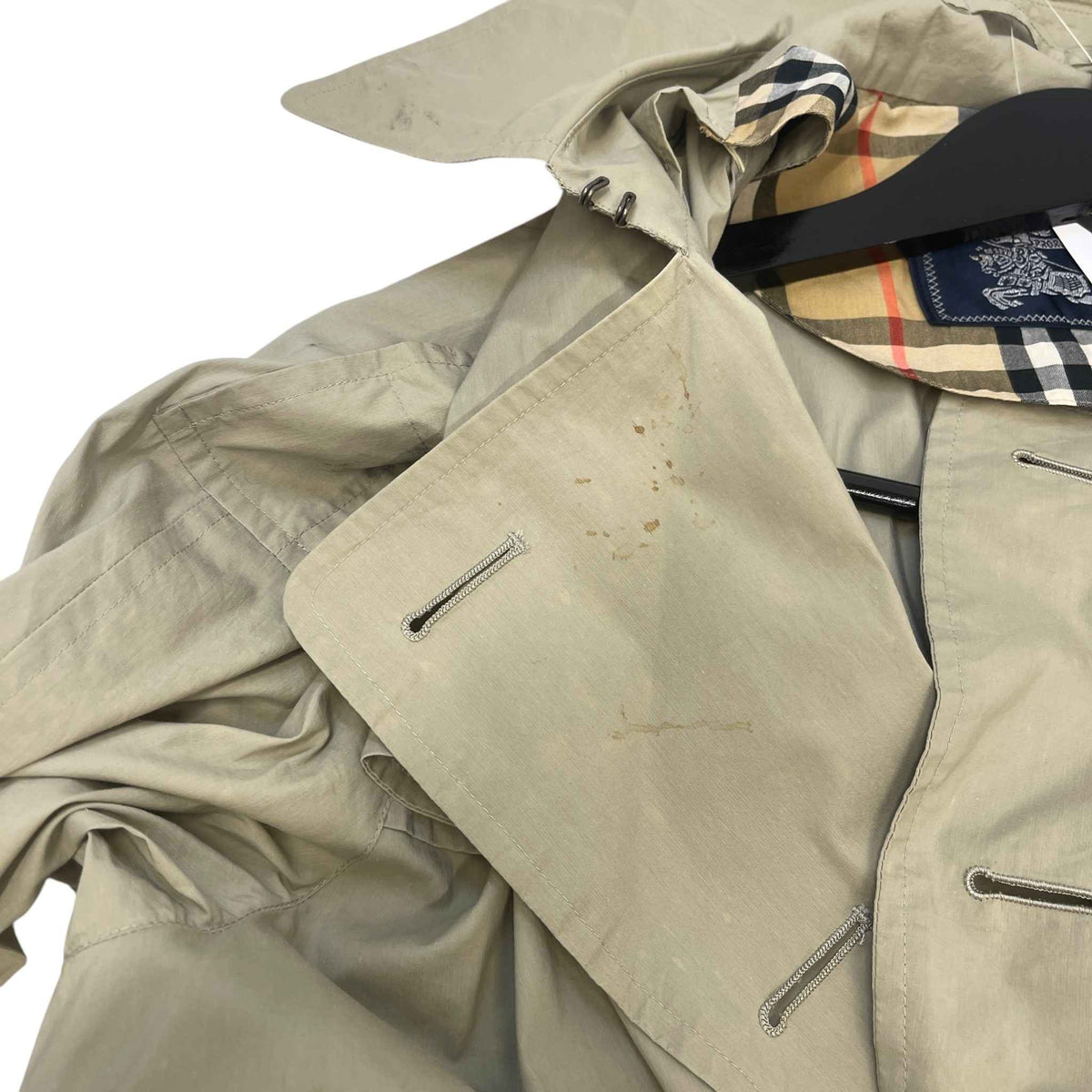Men's Trench Coat Jacket Green Size L - Photo 7
