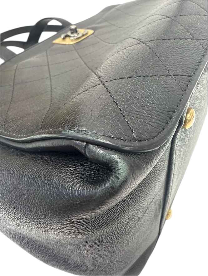 Women's Straight Lines Tote Large Handbag Black