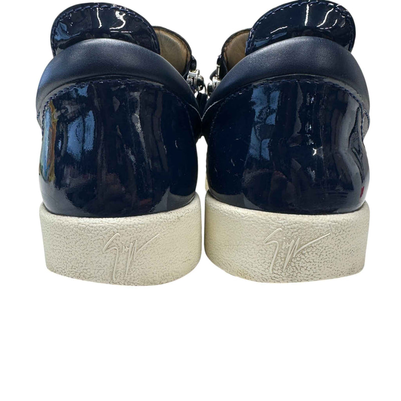 Men's Frankie Double Zip Low Trainers Navy Size UK 9 / EU 43