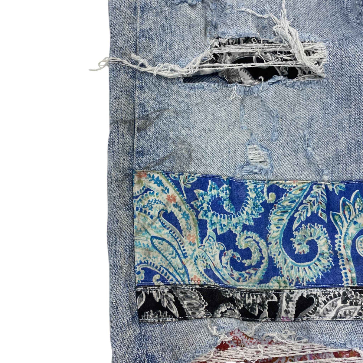 Men's Pajama Art Patch Jeans Blue Size XL / W36 - Photo 10