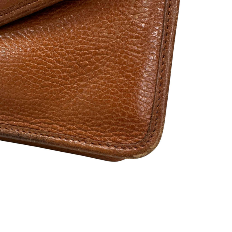 Women's Plaque Logo Clutch Brown