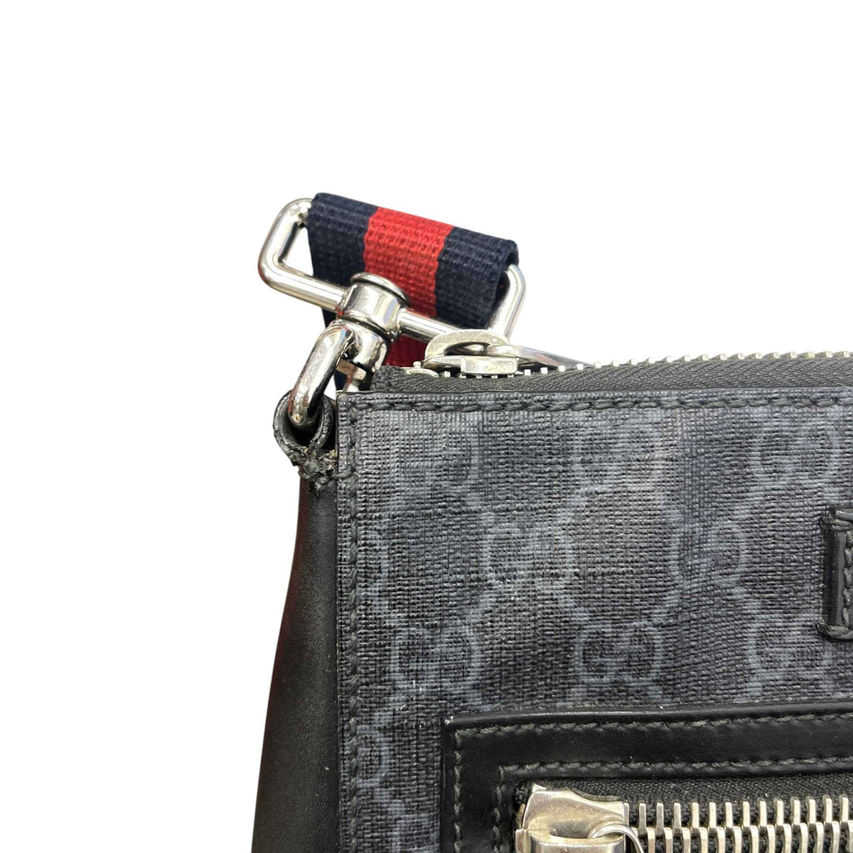 Men's GG Supreme Messenger Bag Black - Photo 13