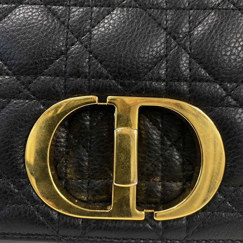 Women's Medium  Cannage Quilted Caro Crossbody Bag Black