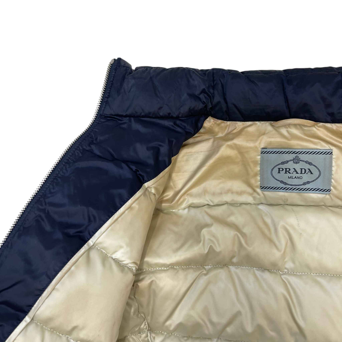 Women's Plaque Logo Down Jacket Navy Size S / UK 8 - Photo 9