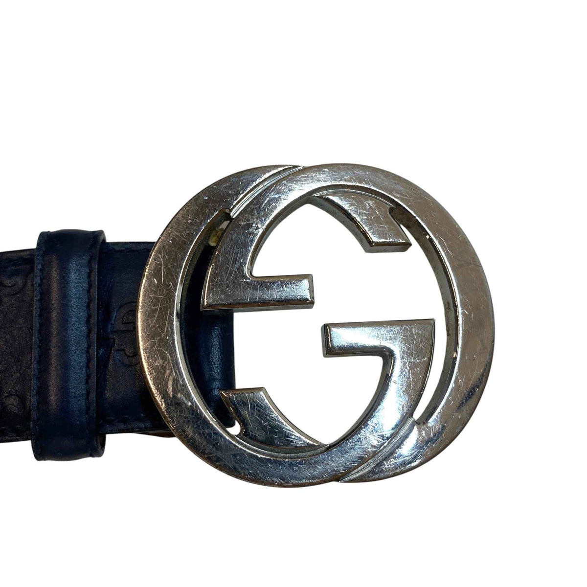 Men's Interlocking G Belt Black Size 32" - Photo 9