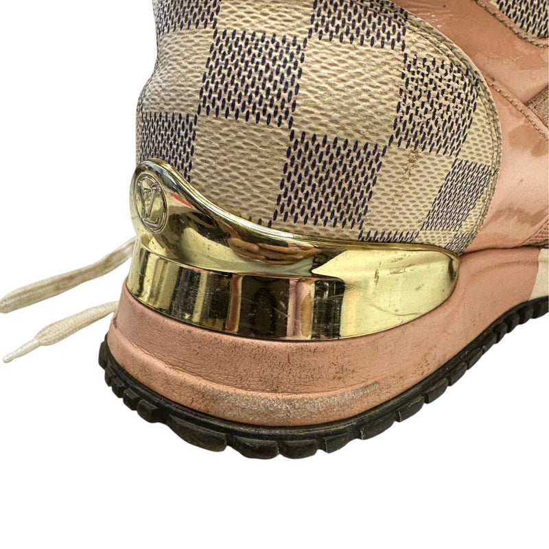 Women's Suede Damier Azur Run Away Low Trainers Pink Size UK 5.5 / EU 38.5