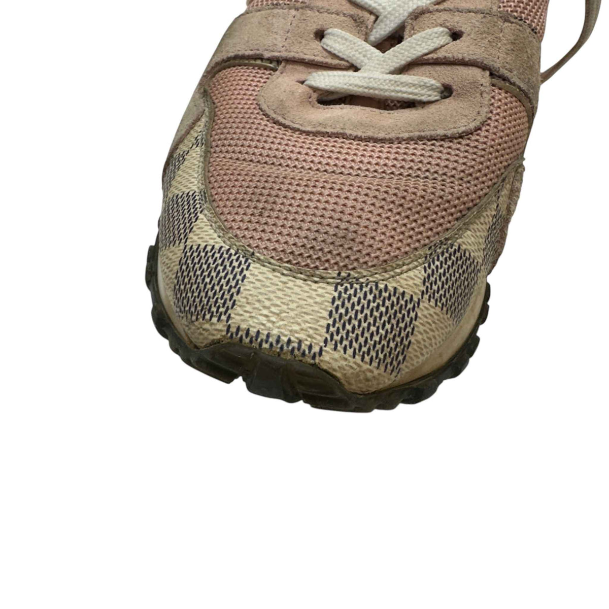 Women's Suede Damier Azur Run Away Low Trainers Pink Size UK 5.5 / EU 38.5 - Photo 15