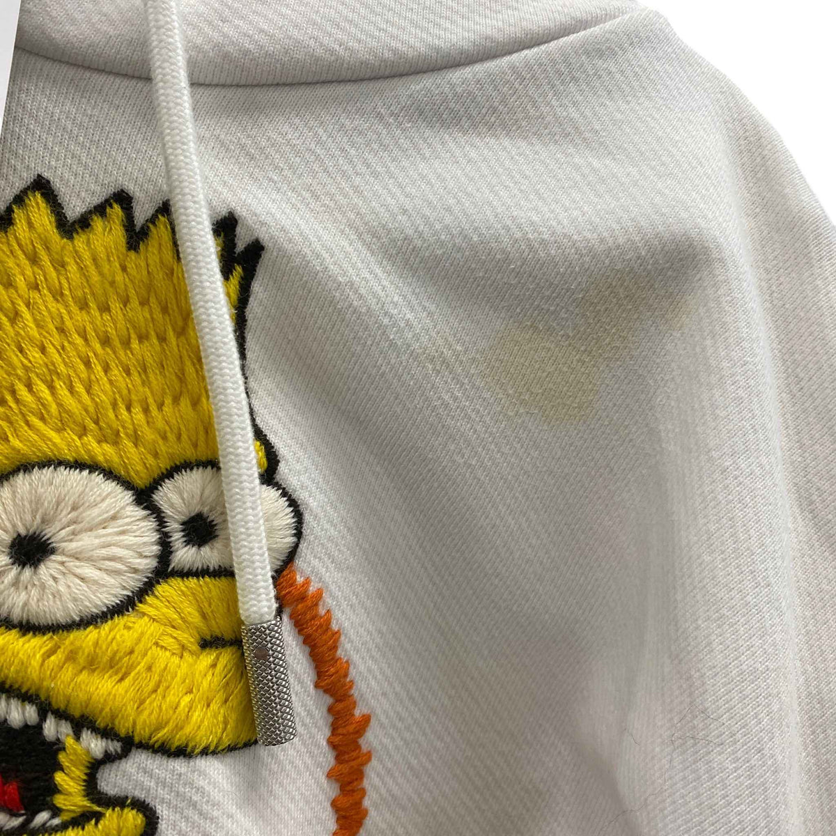 Men's Bart Simpson Hoodie White Size L - Photo 8
