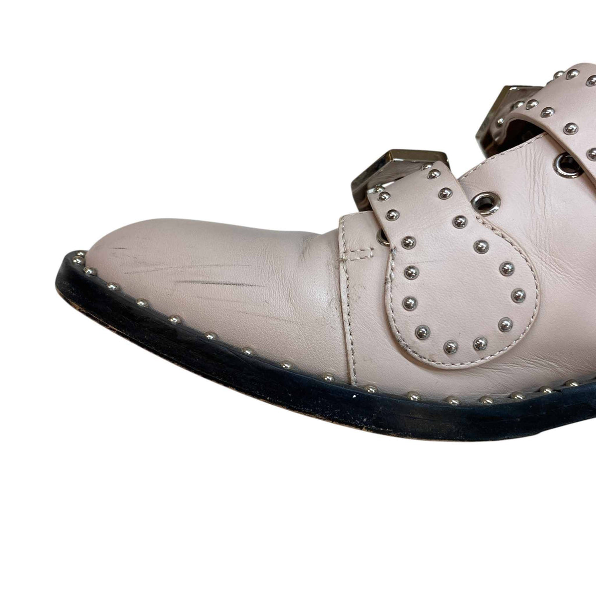 Women's Studded Buckled Ankle Boots Nude Size UK 6 / EU 39 - Photo 12